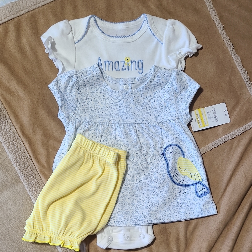 Carter's Blue Floral Baby Outfit Set